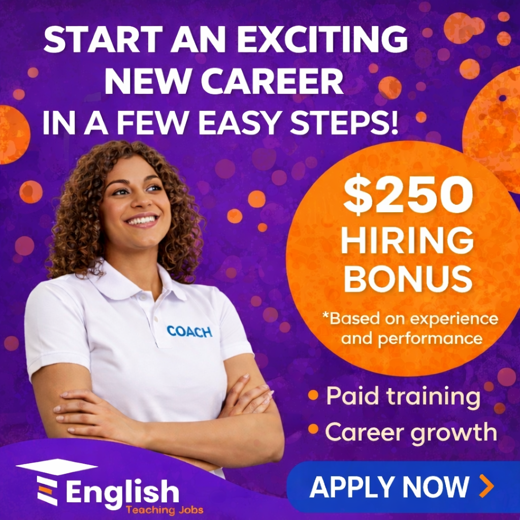 English Teaching Jobs Facebook ad