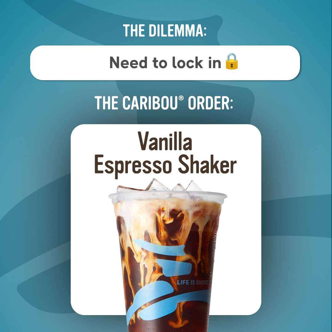 Caribou Coffee Facebook ad: Your emotional support menu just dropped.