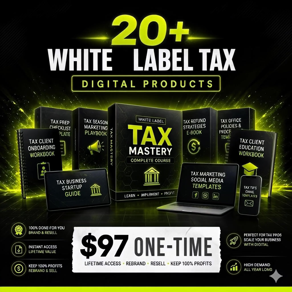 White-Label Tax Digital Products Facebook ad