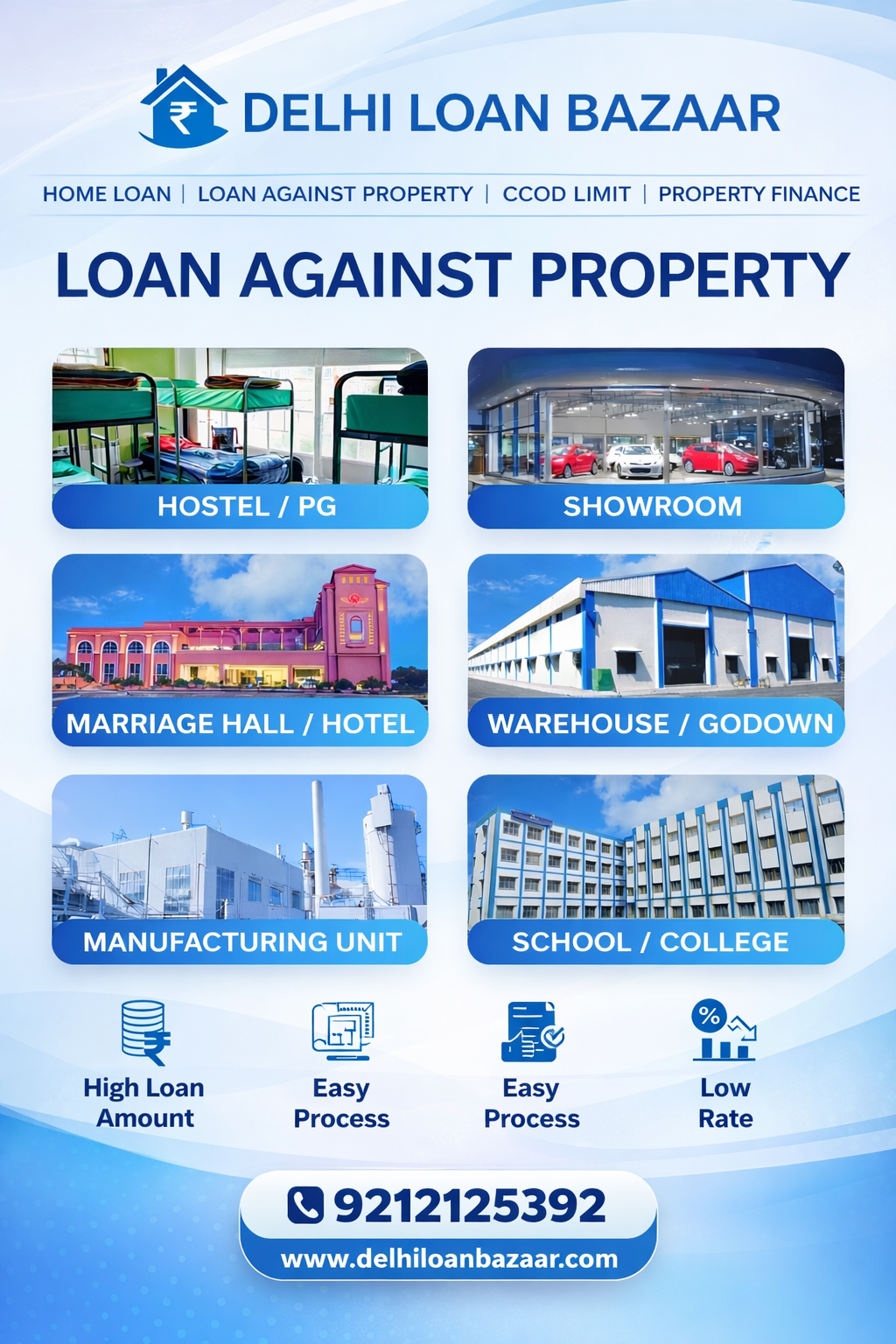 Delhi Loan Bazaar Facebook ad: Loan Against Property, Fast Approval