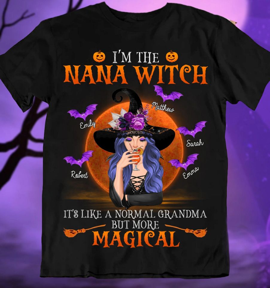 Printerval Custom Gifts Facebook ad: I'm A Magical Nana Witch Personalized T-Shirt