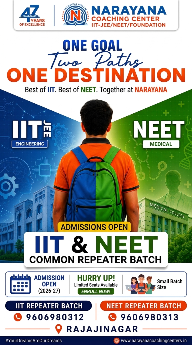 Narayana IIT JEE & NEET Coaching Institute Rajajinagar Facebook ad