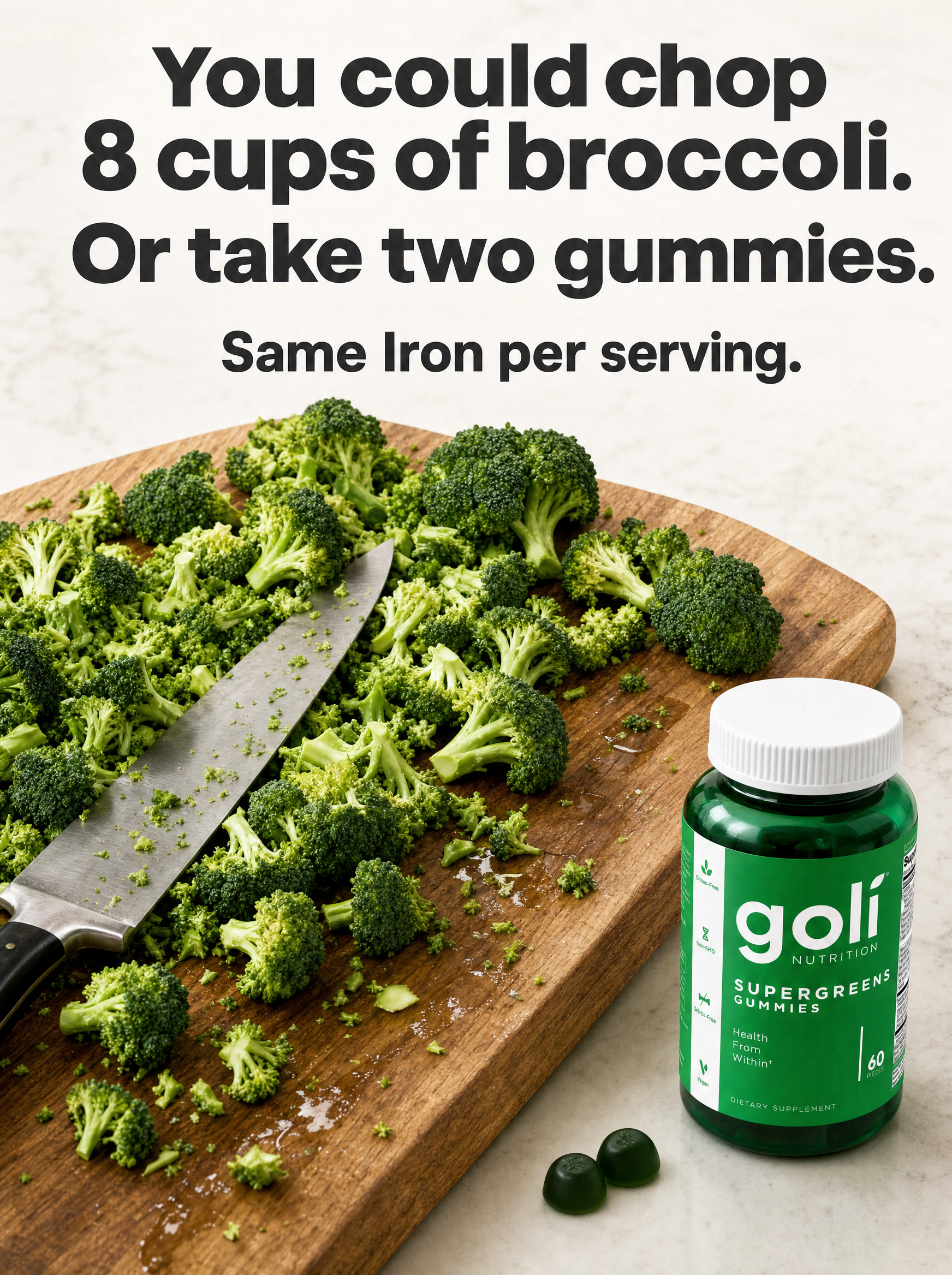 Goli Facebook ad: More Thiamin Than 52 Cups of Spinach