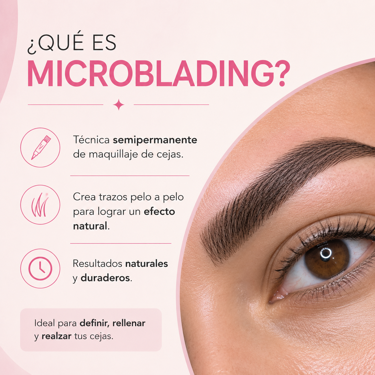 Visage Skin Spa Facebook ad: 𝗦𝗵𝗮𝗱𝗶𝗻𝗴: con efecto maquillaje, cejas más marcadas.