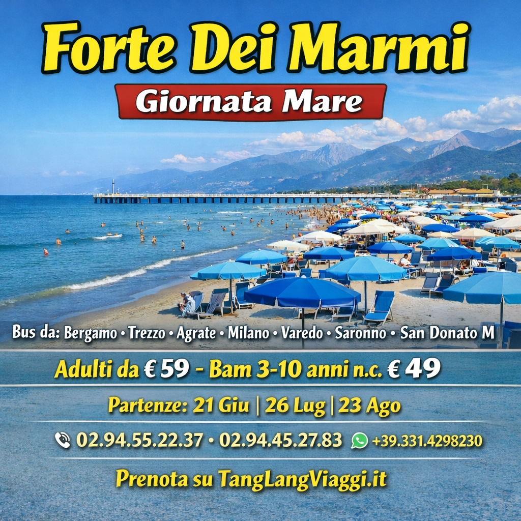 Tang Lang Viaggi Facebook ad: Forte dei Marmi: sole, mare e libertà