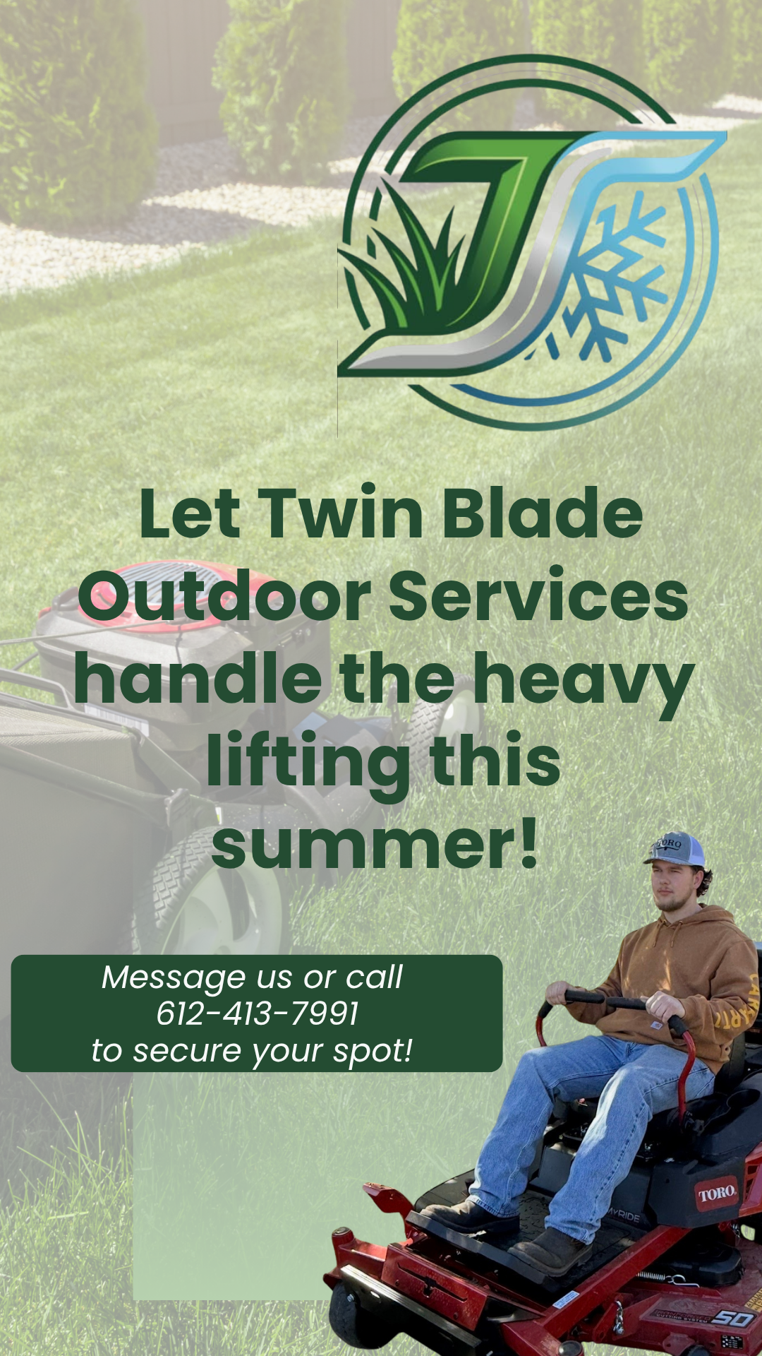 Twin Blade Outdoor Services Facebook ad from Jun 23, 2026