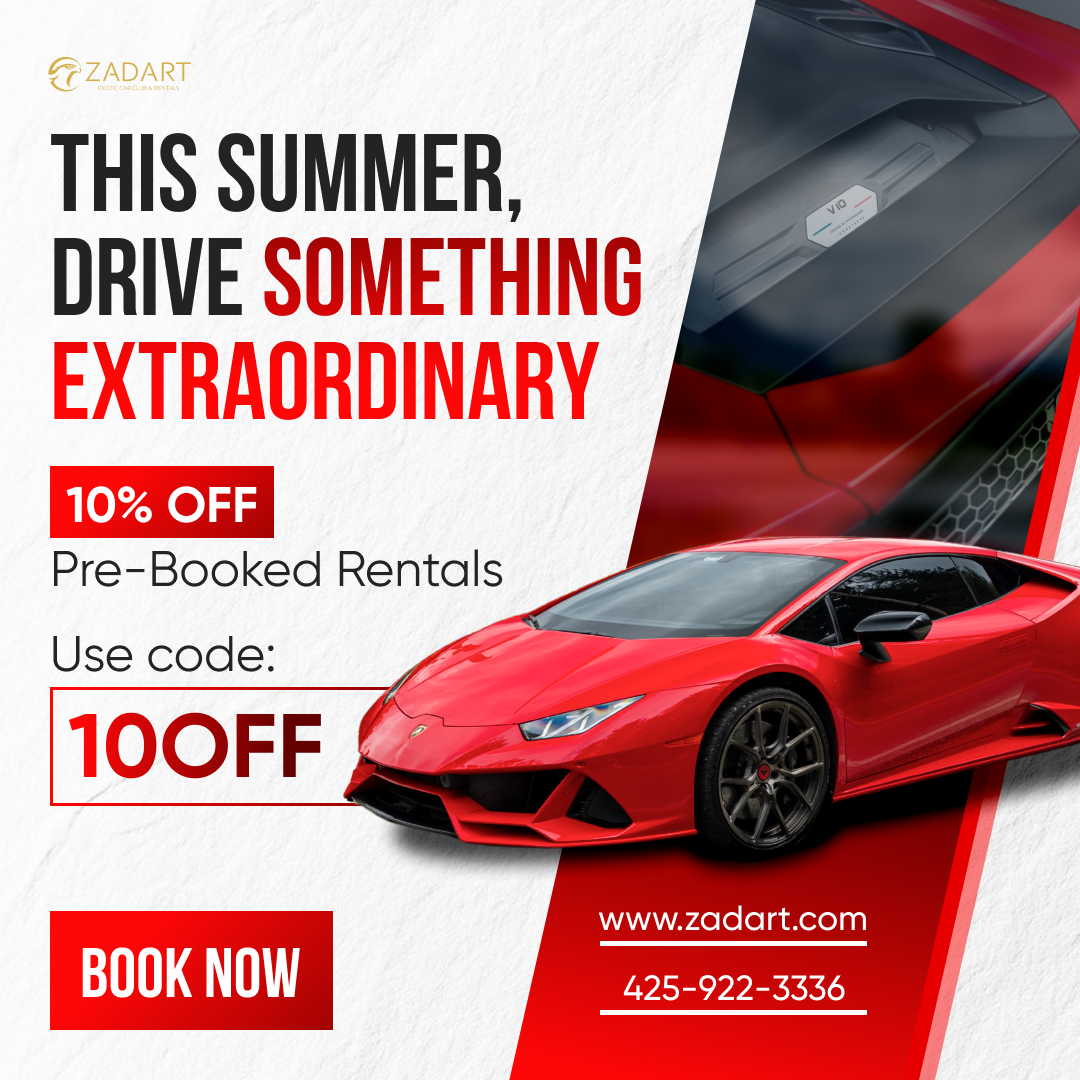 Zadart Exotic Car Club & Rentals Facebook ad
