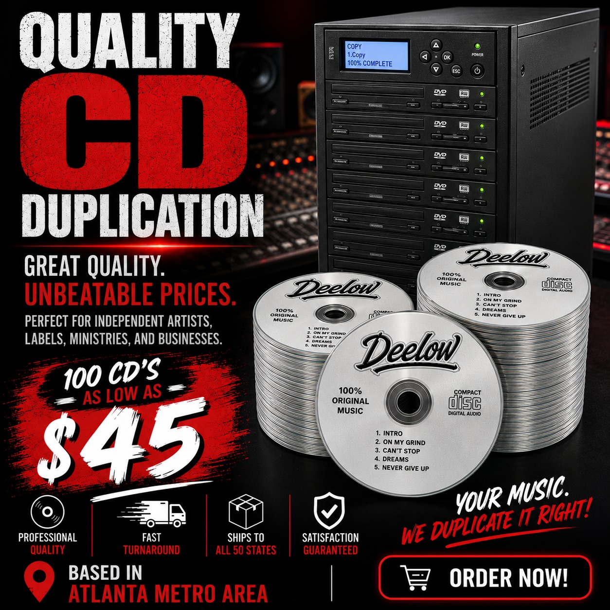 Flstudiosoundpacks Facebook ad: CD Duplication Atlanta, CD Duplication Cheap, Short Run…