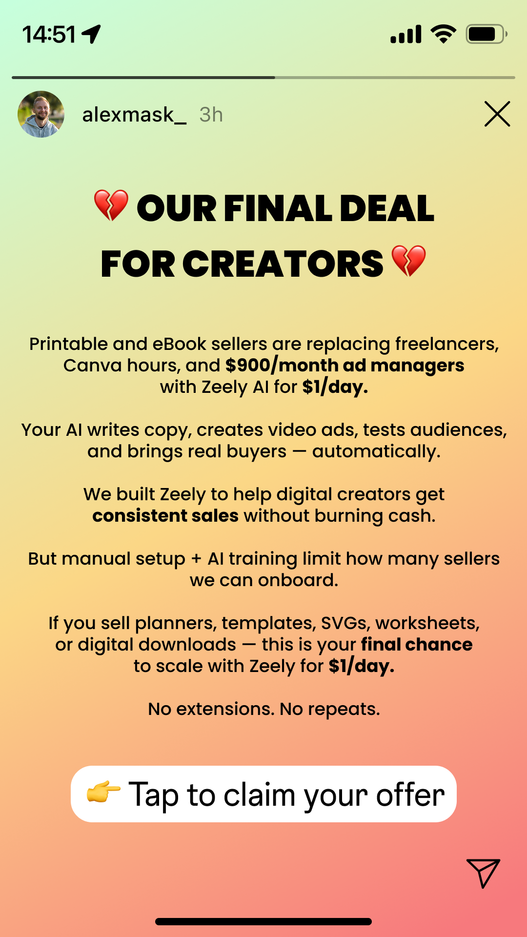 Zeely Facebook ad