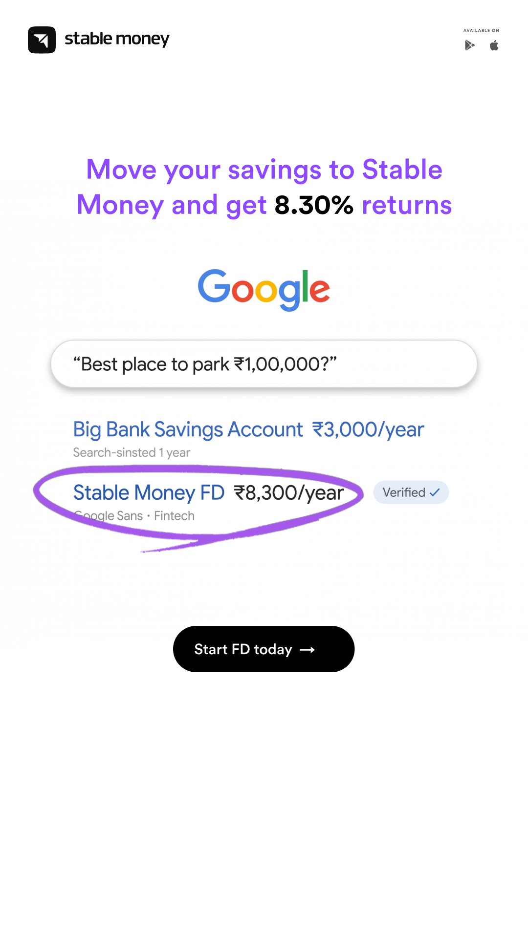 Stable Money Facebook ad