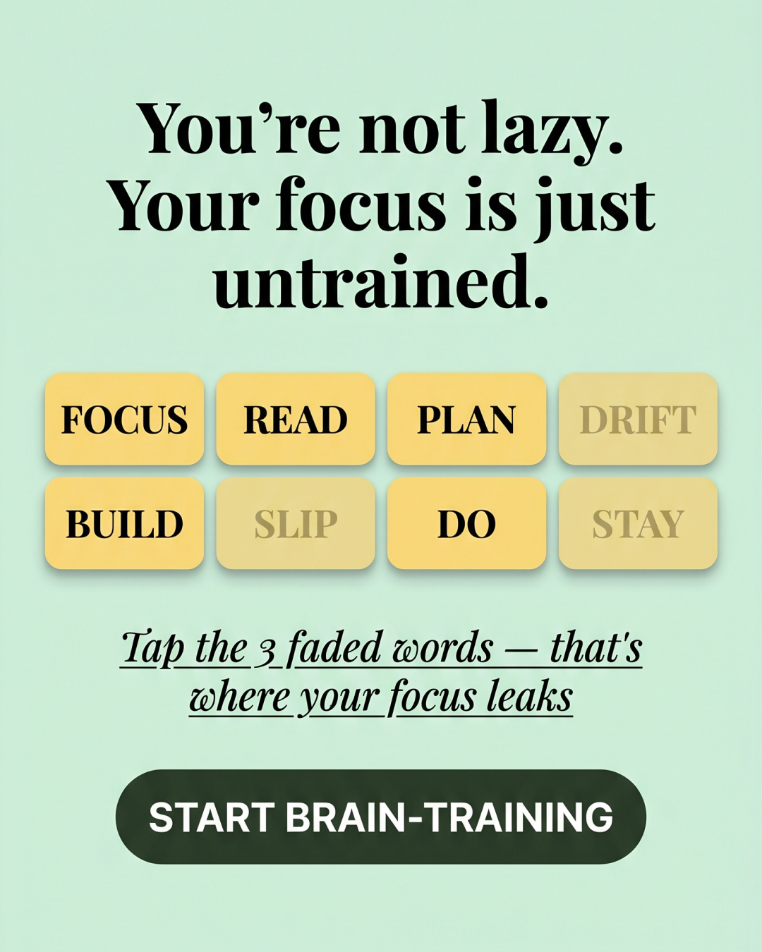 Impulse: Brain Training & Self-Discovery Facebook ad