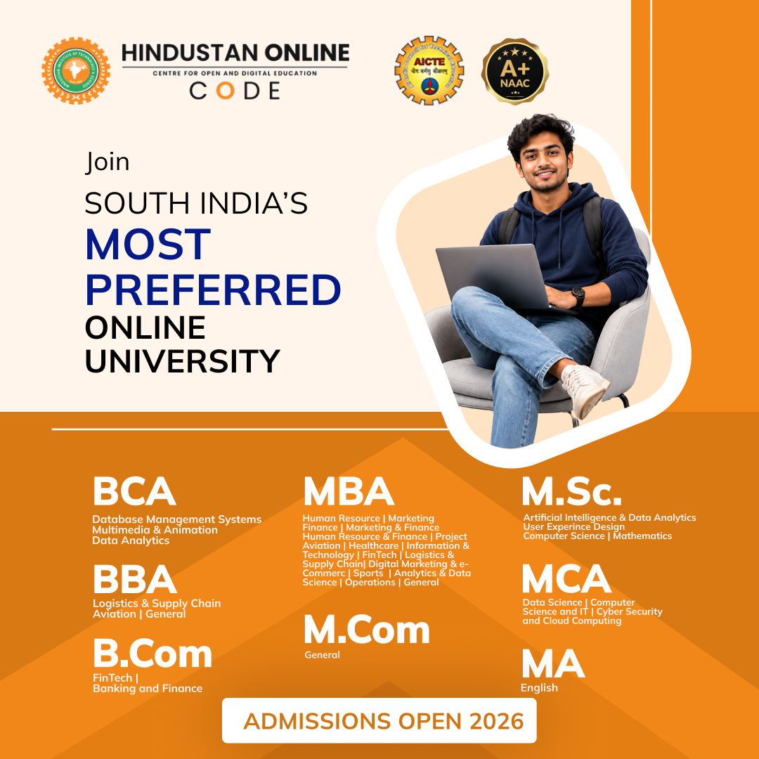 Hindustan Online Facebook ad: Apply at South India’s Most Preferred Online University!