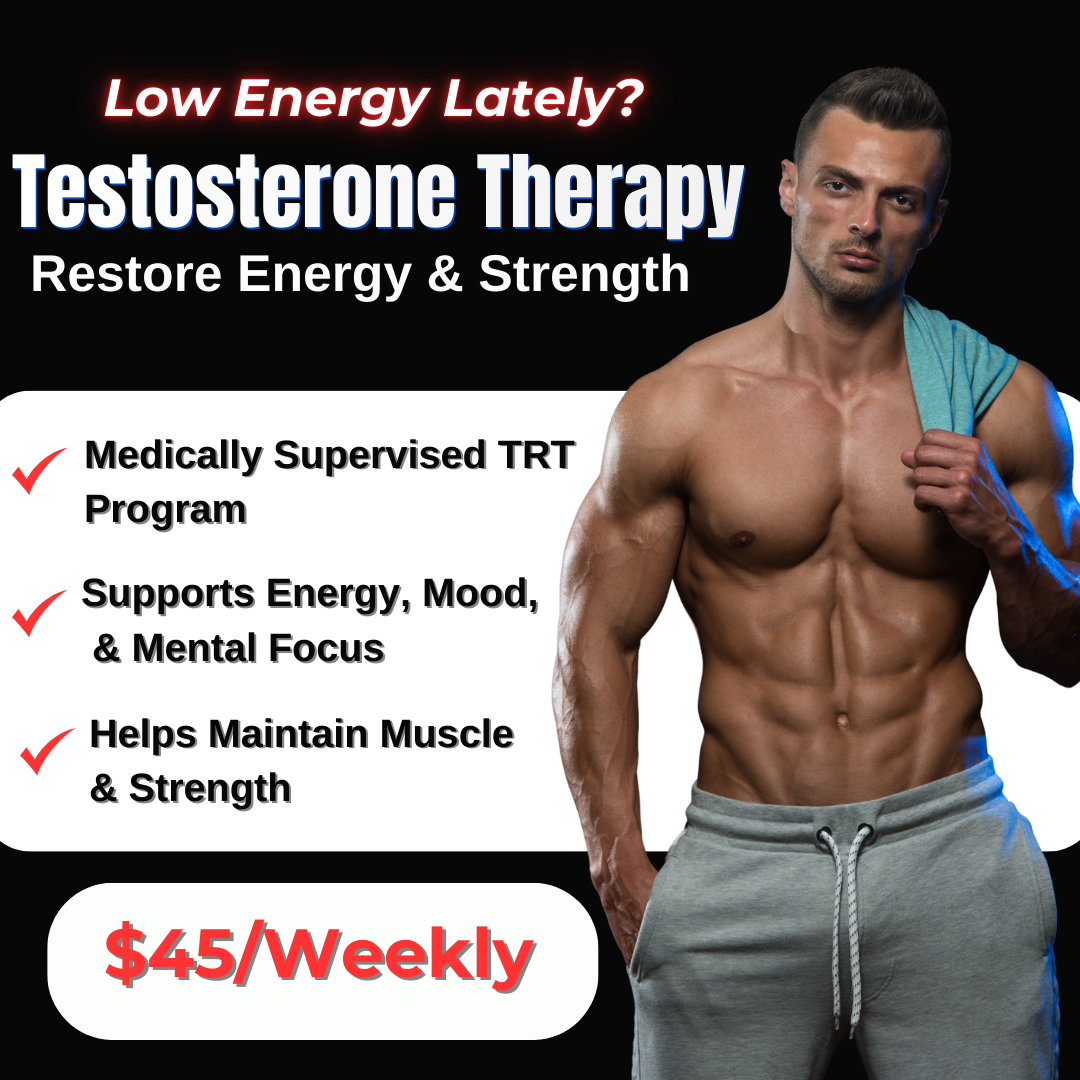 Evolve Medical Facebook ad: Explore Testosterone Therapy for Energy & Strength