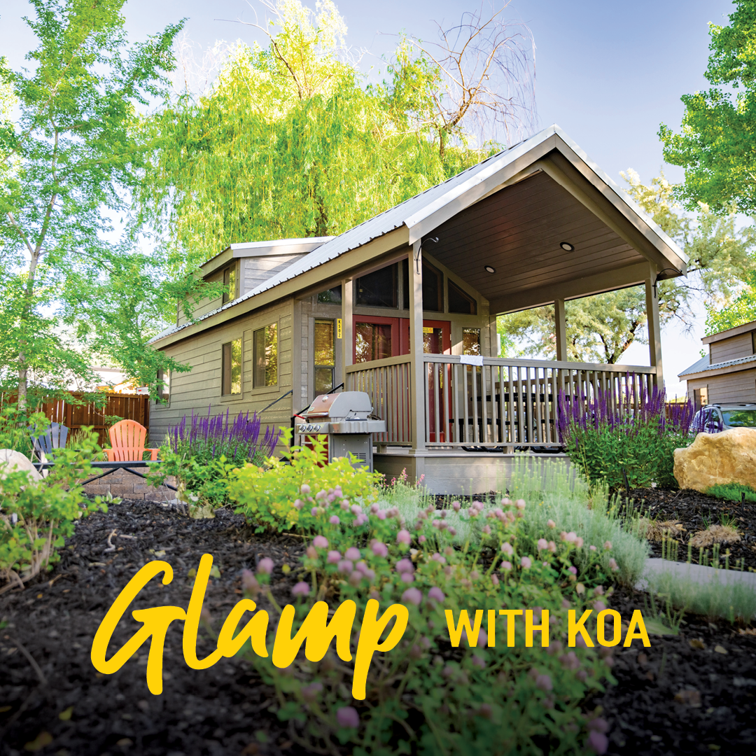Kampgrounds of America, Inc. Facebook ad: Trade the sleeping bag for a real bed.