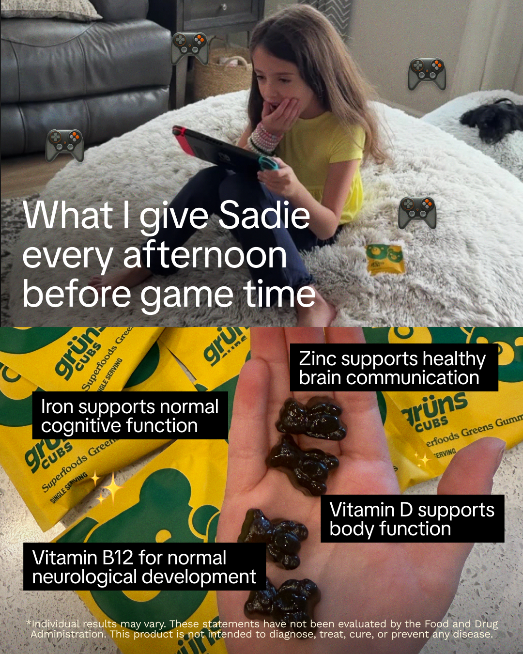 Grüns Kids Facebook ad