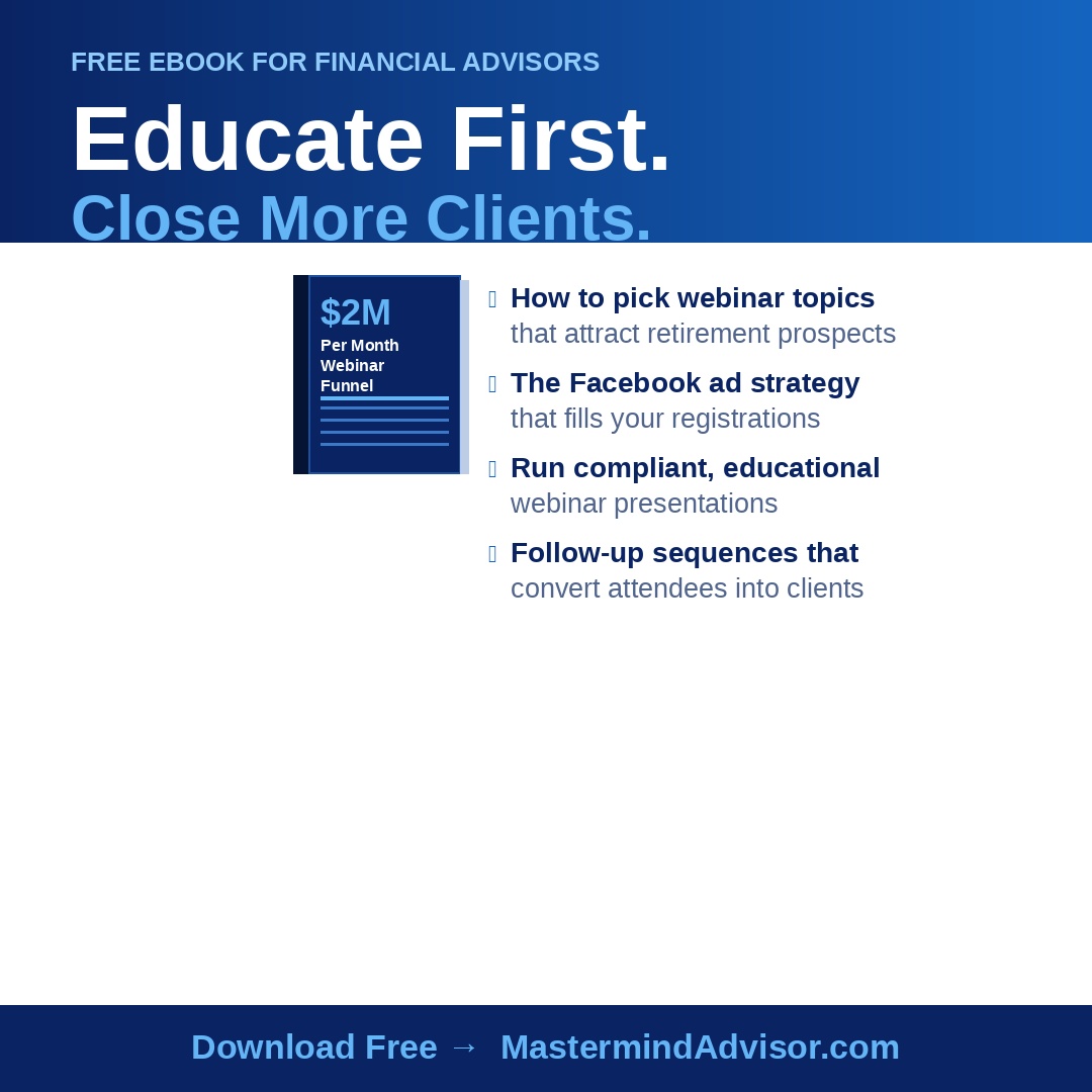 Mastermind Advisor Marketing Facebook ad from Jun 29, 2026