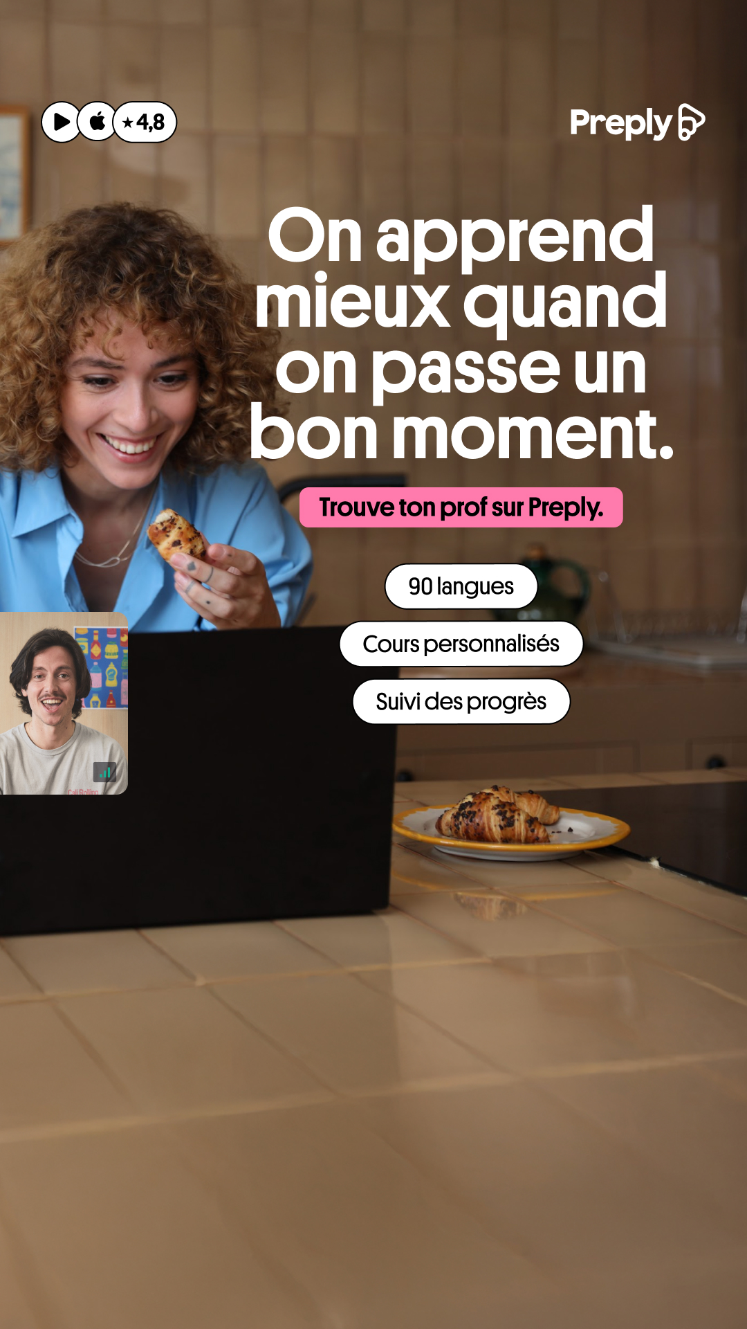 Preply Facebook ad