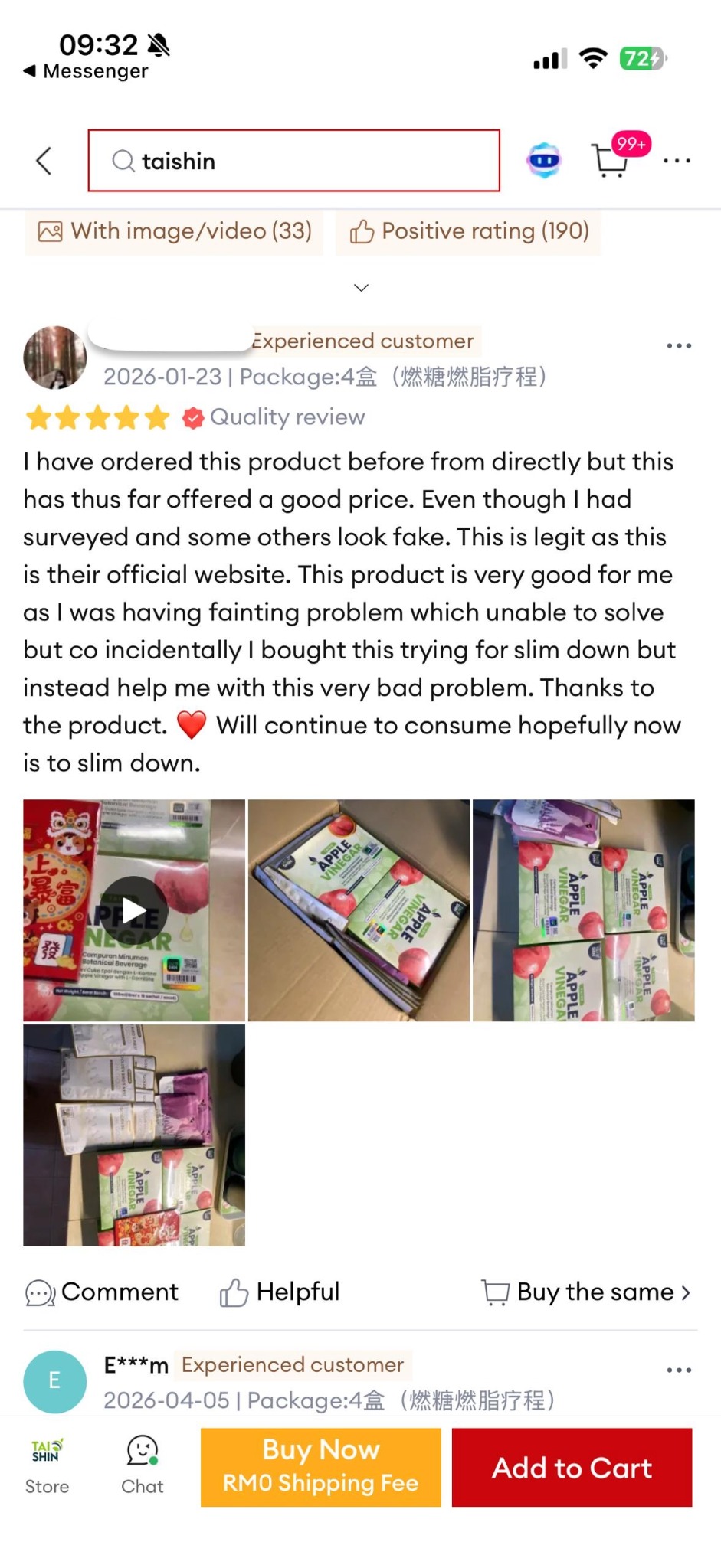 Taiso Apple Cider Vinegar Facebook ad