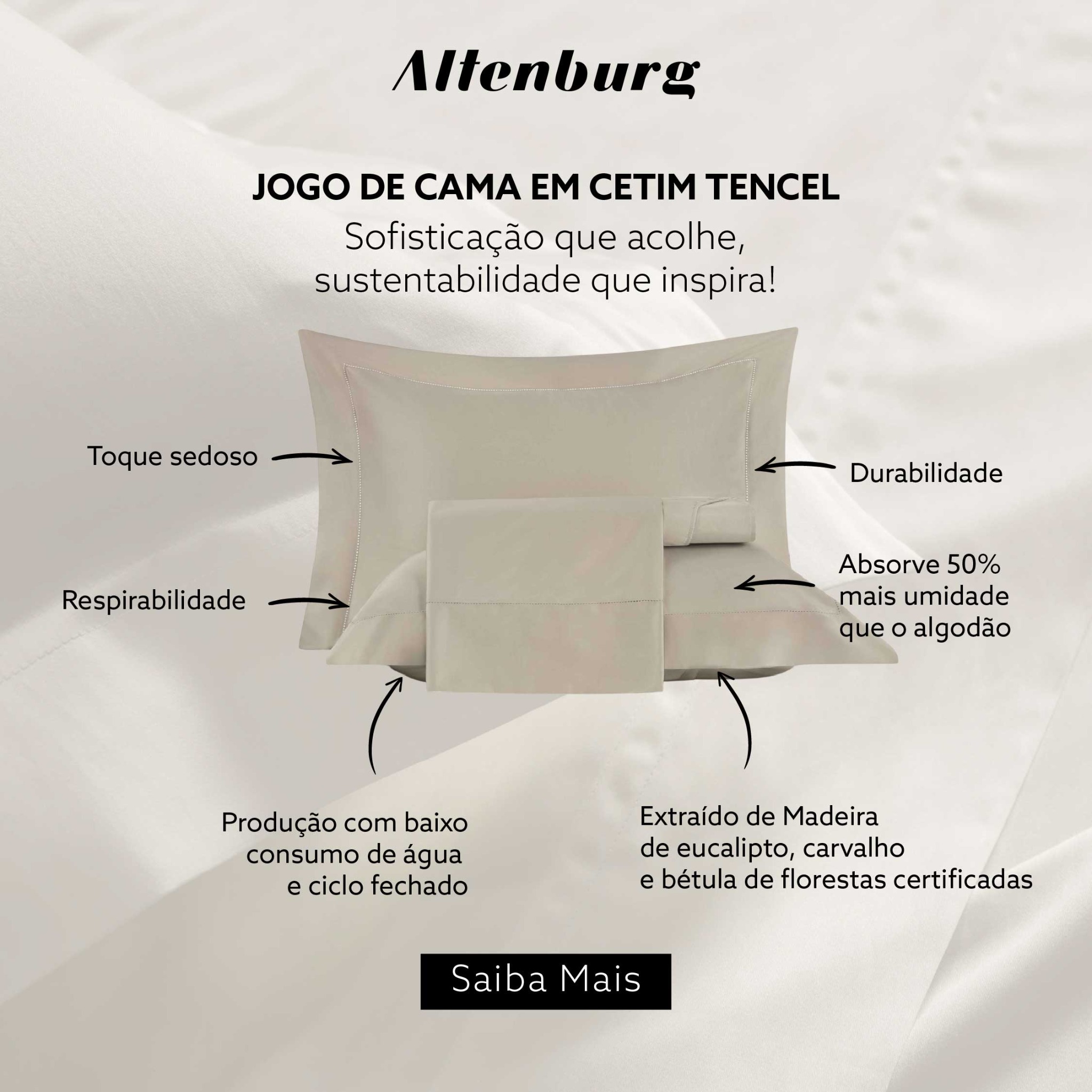 Altenburg Têxtil Facebook ad: Jogo de Cama Cetim Tencel
