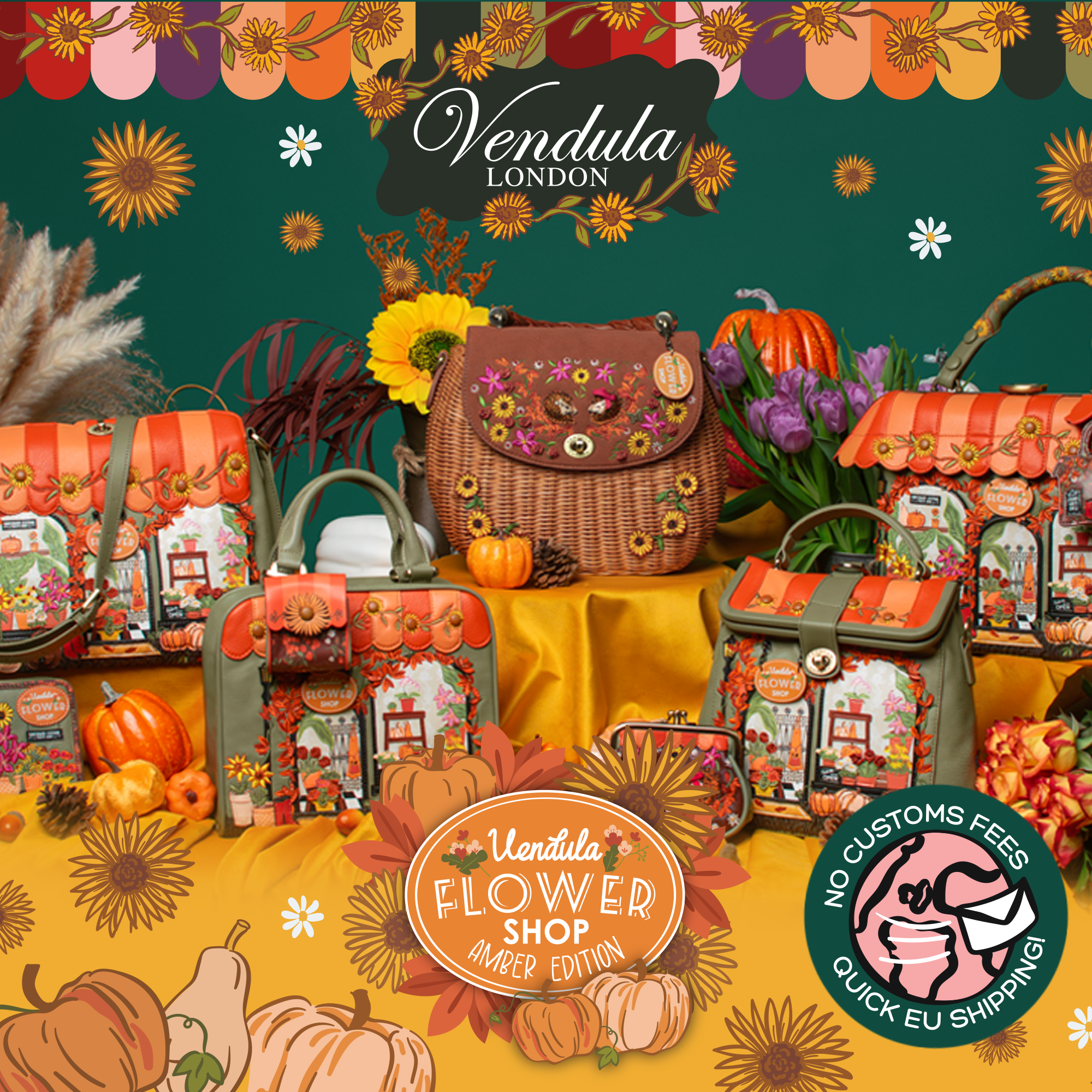 Vendula London Facebook ad: AW26 Flower Shop Amber Edition