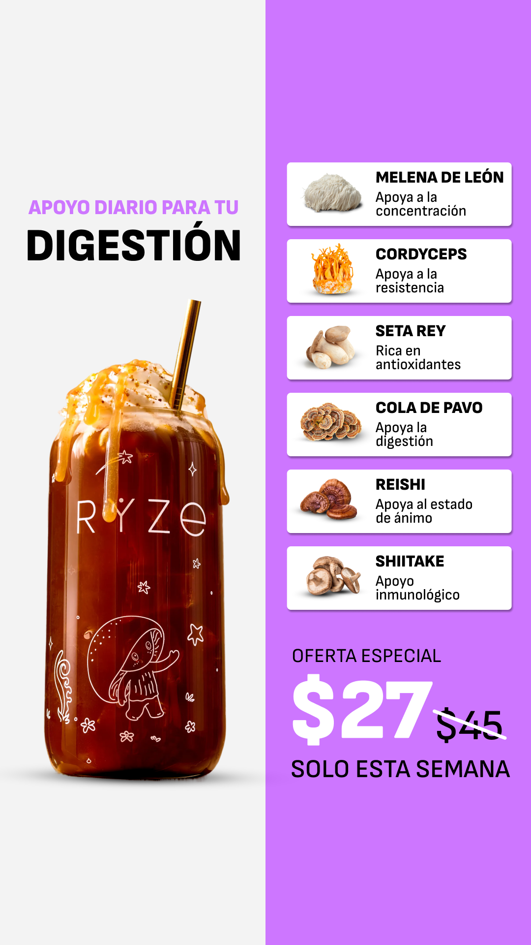 RYZE Superfoods Facebook ad