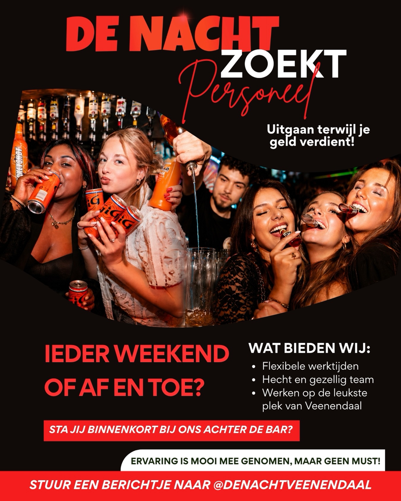 De Nacht Facebook ad: Wil jij graag werken op de leukste plek…