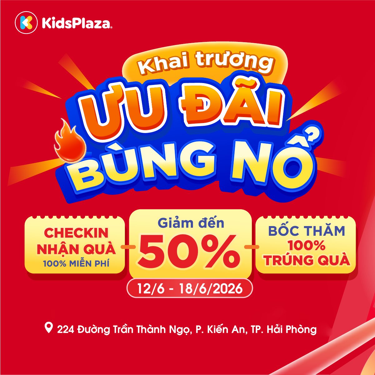 KidsPlaza Hải Phòng Facebook ad: KHAI TRƯƠNG LINH ĐÌNH, RINH NGÀN DEAL KHỦNG…