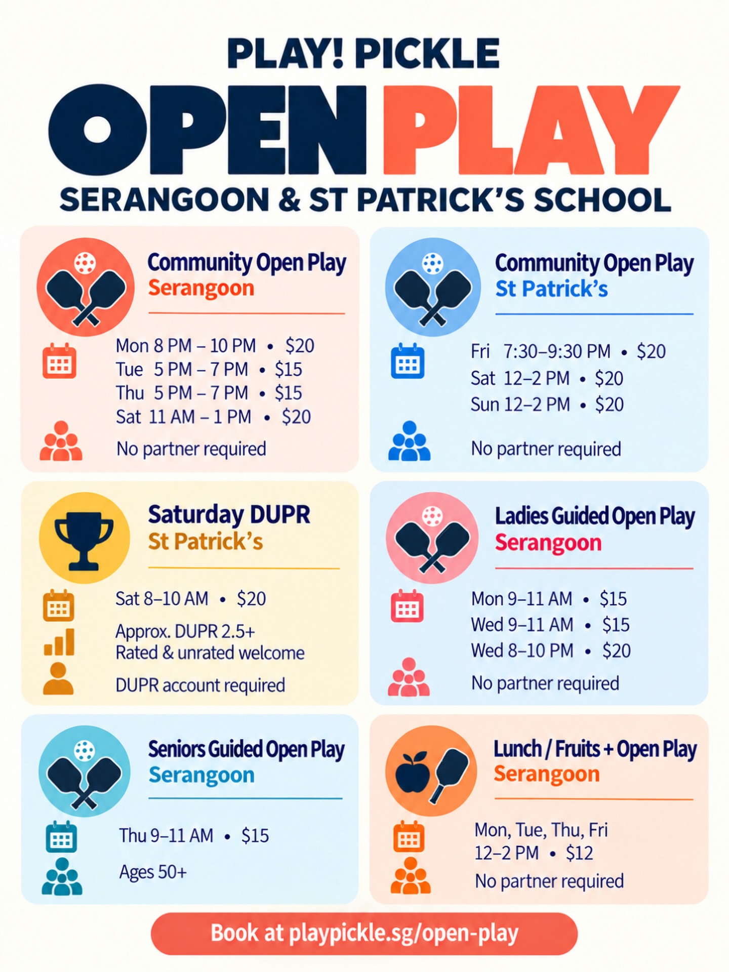 playpicklesg Facebook ad: Wanna play more pickleball, meet new people and…