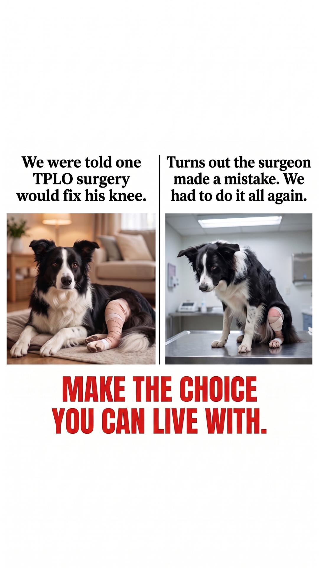 Paw Pro Vet Pets Facebook ad: His Surgery Was Supposed to Be the Fix. It Wasn't