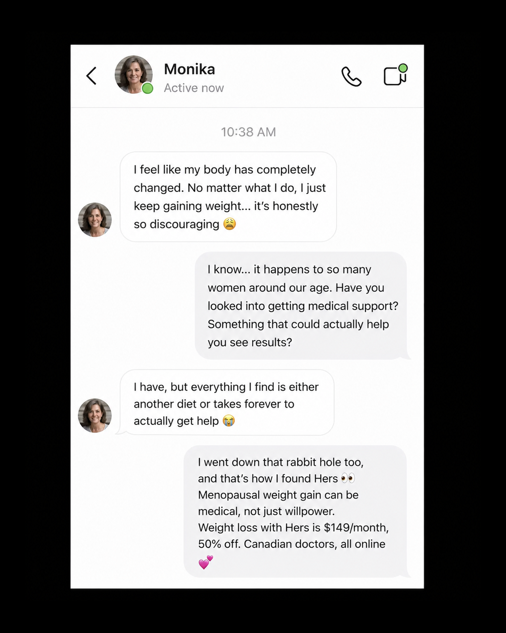 Hers Facebook ad