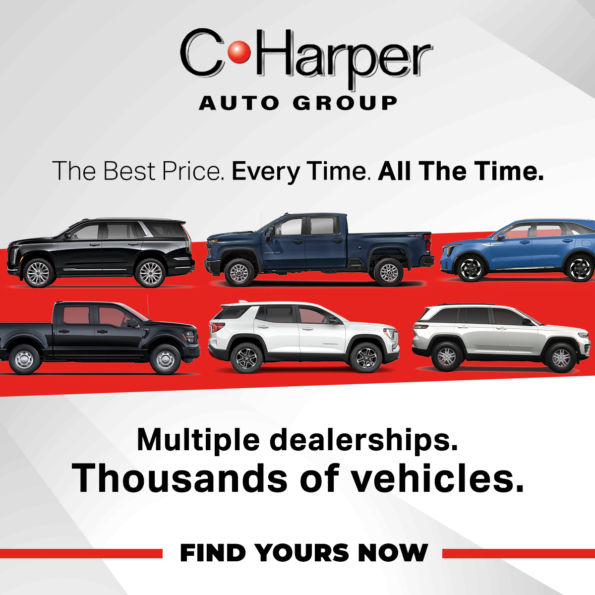 C Harper Auto Group Facebook ad: Finding Your Next Vehicle Starts Here