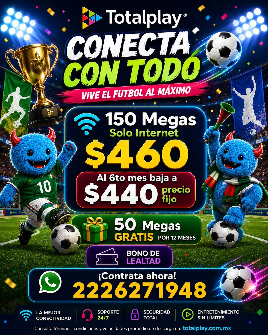 Totalmente Conectado PUE Facebook ad: ¡Disfruta este MES con Totalplay!