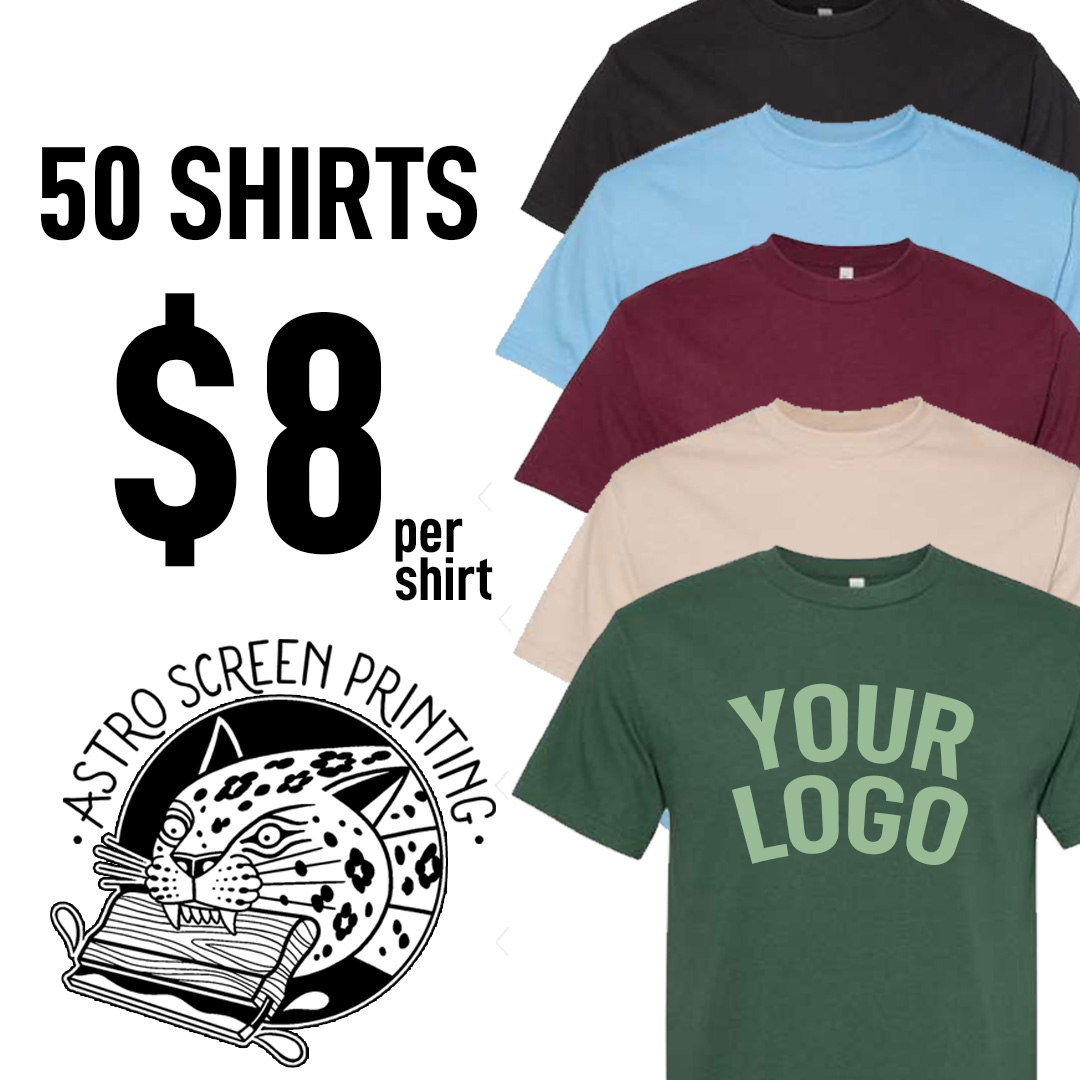 Astro Screen Printing Facebook ad: We have some crazy deals happening right now!