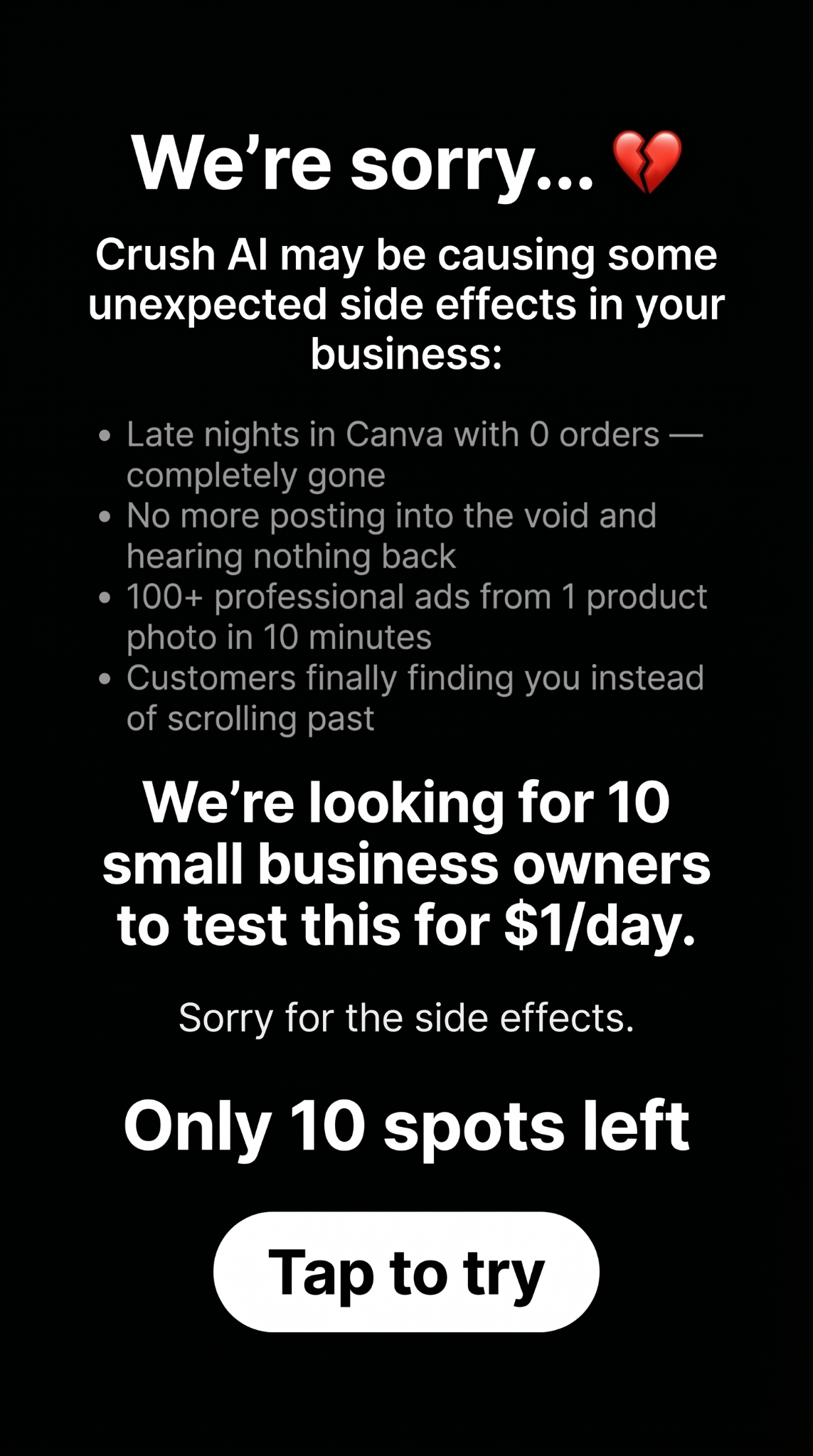 trycrush.ai Facebook ad