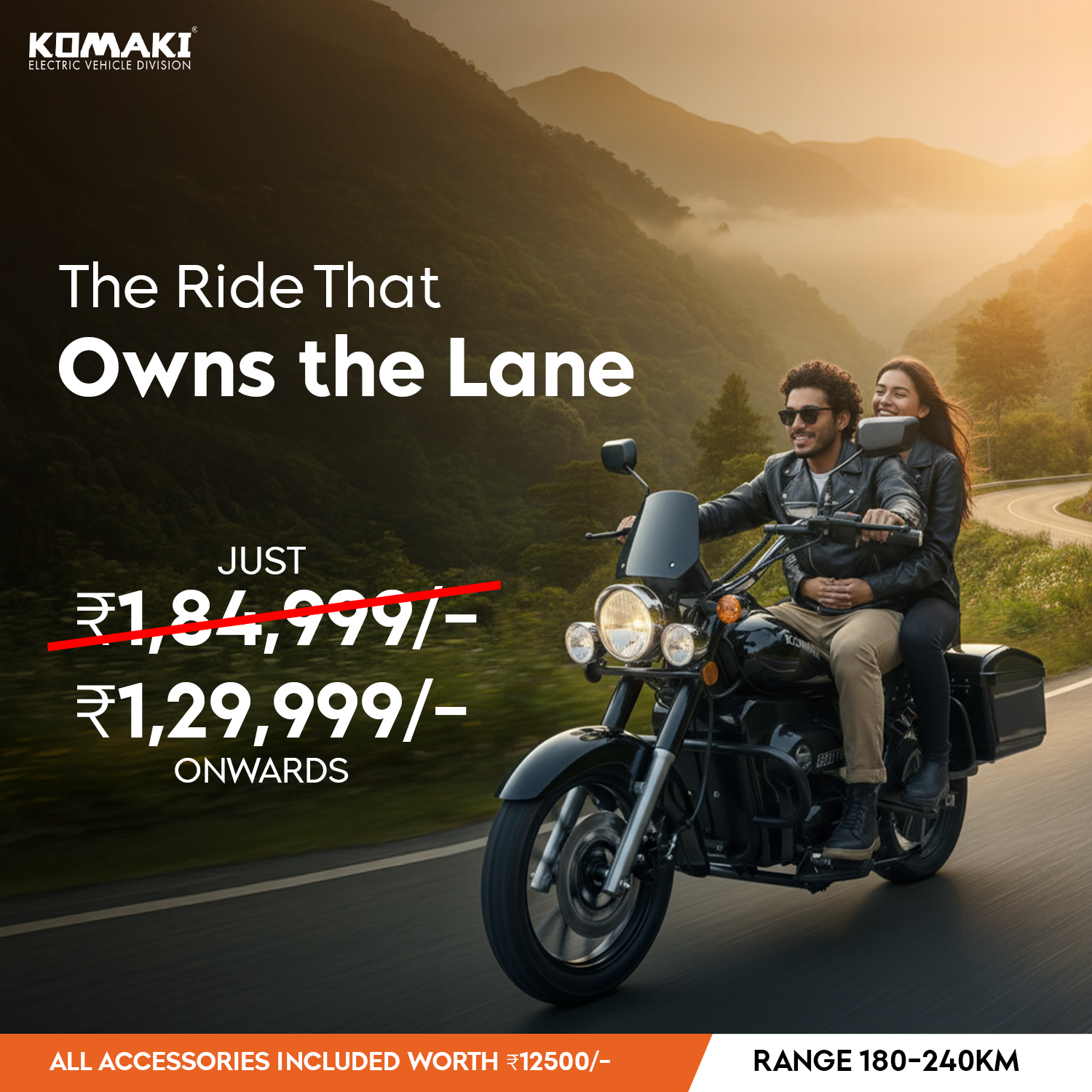 Komaki Electric Bike Facebook ad: Own the Open Road