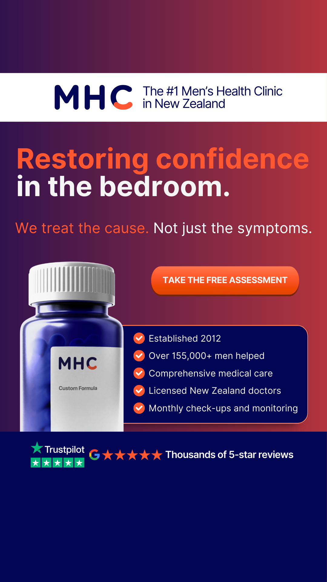 MHC Men’s Health Clinic New Zealand Facebook ad from Feb 9, 2026