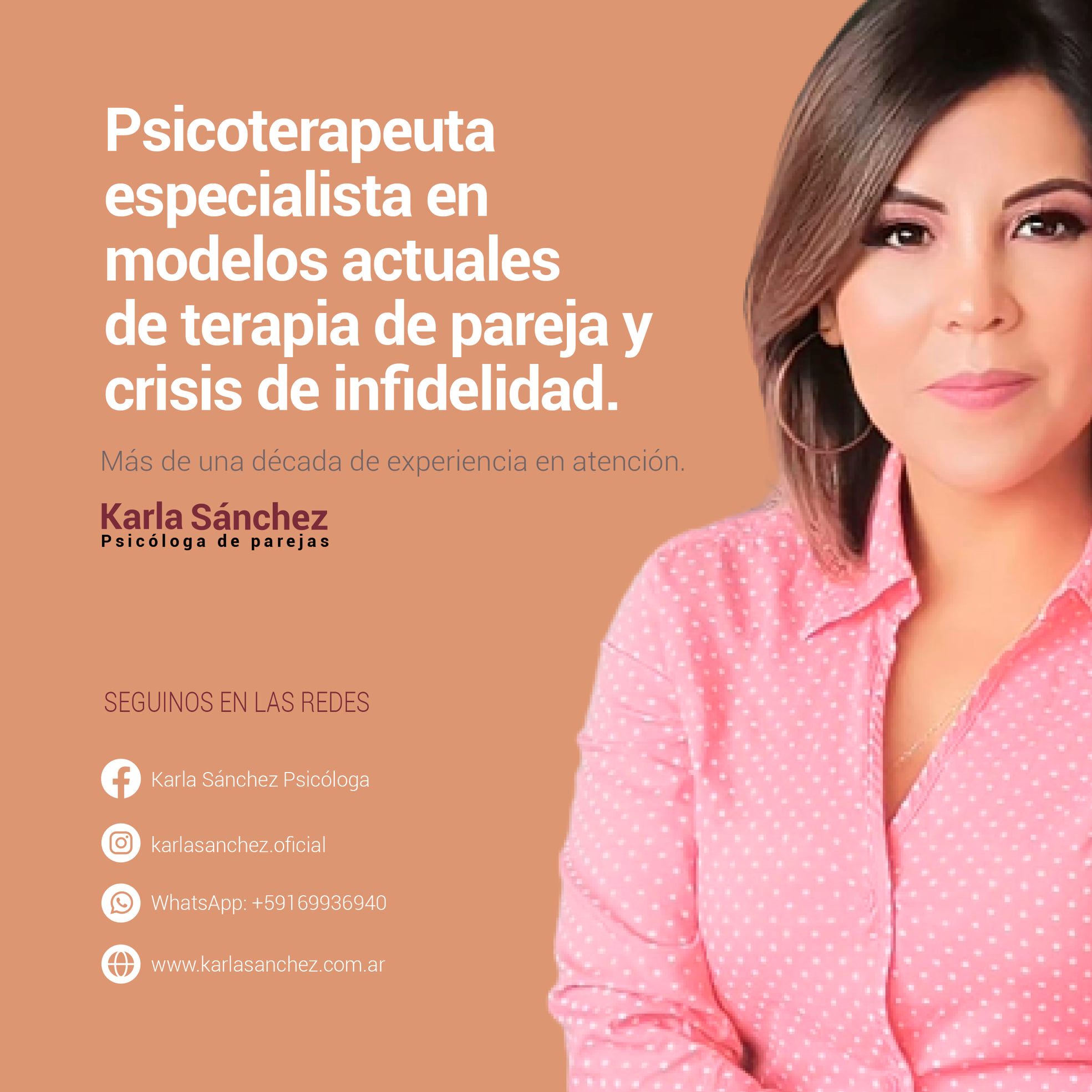Karla Sánchez Psicóloga Facebook ad: TERAPIA DE PAREJA Y CRISIS DE INFIDELIDAD