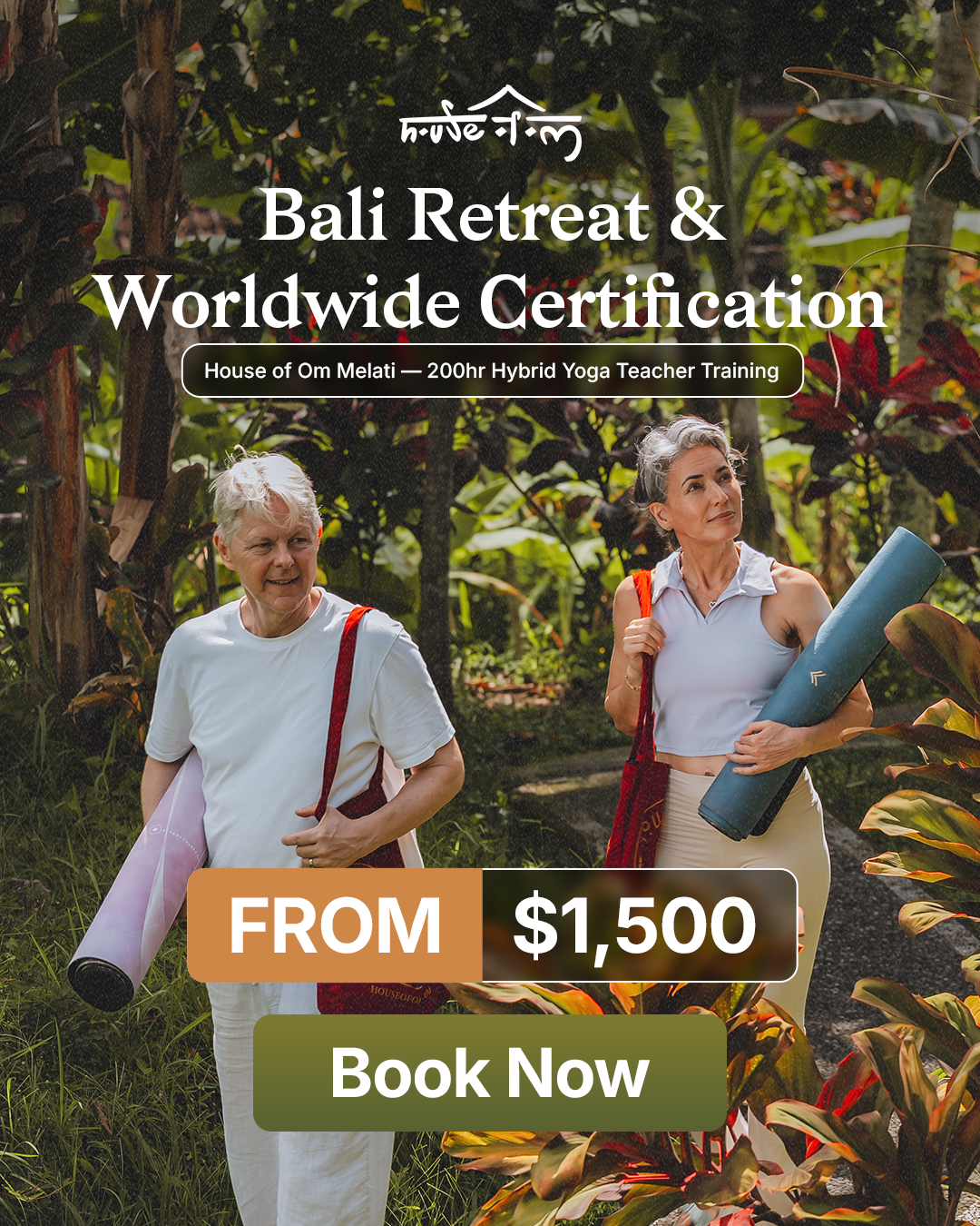 House of Om Bali Facebook ad: 200hr Hybrid Yoga Teacher Training