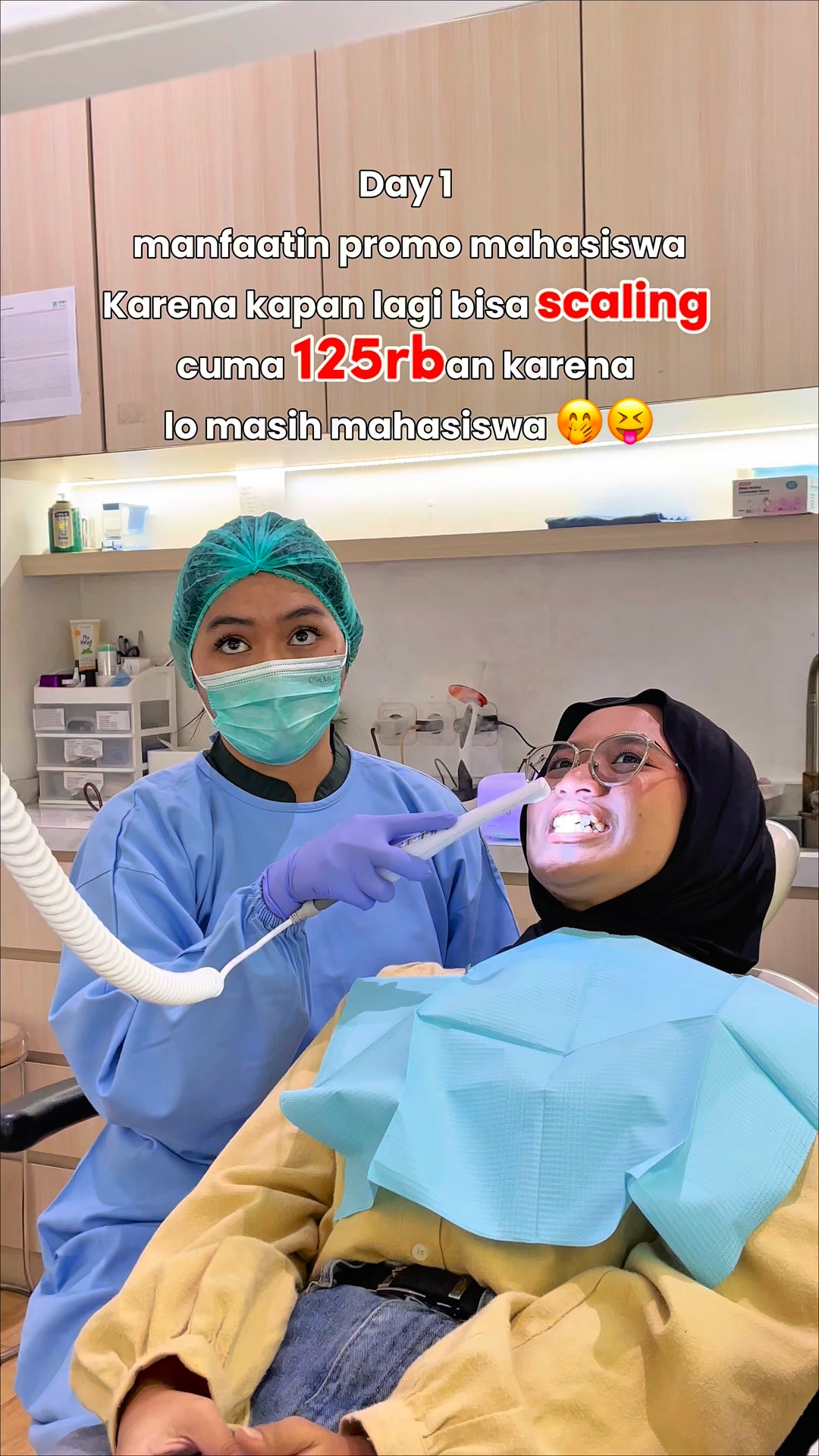 Sozo Dental Clinic Facebook ad: Untuk kamu mahasiswa! Scaling Gigi 125 Ribuan!