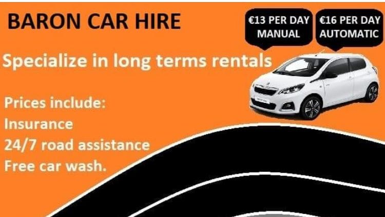 Baron car & scooter hire Facebook ad: Car Hire and sale's
