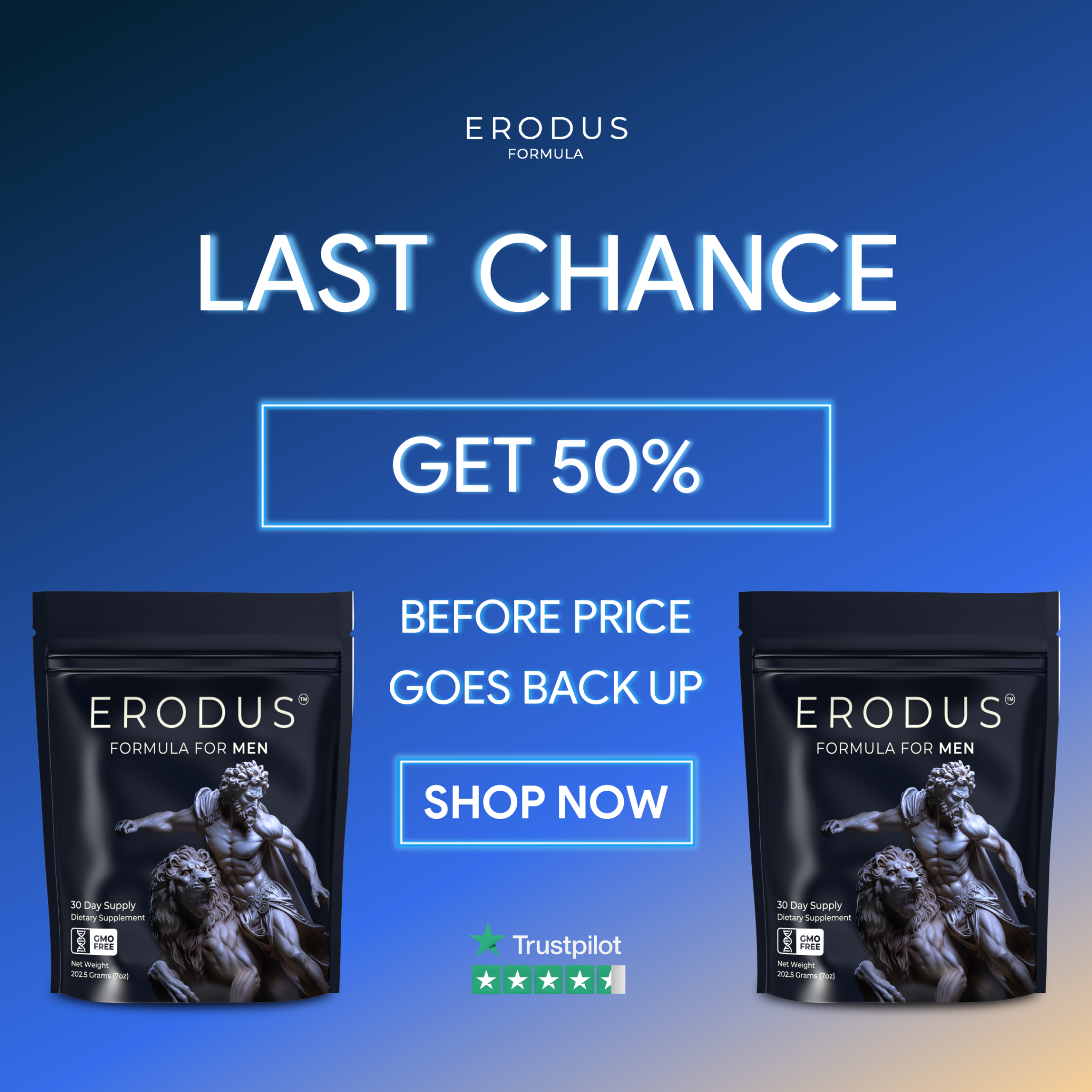 Erodus Formula For Men Facebook ad