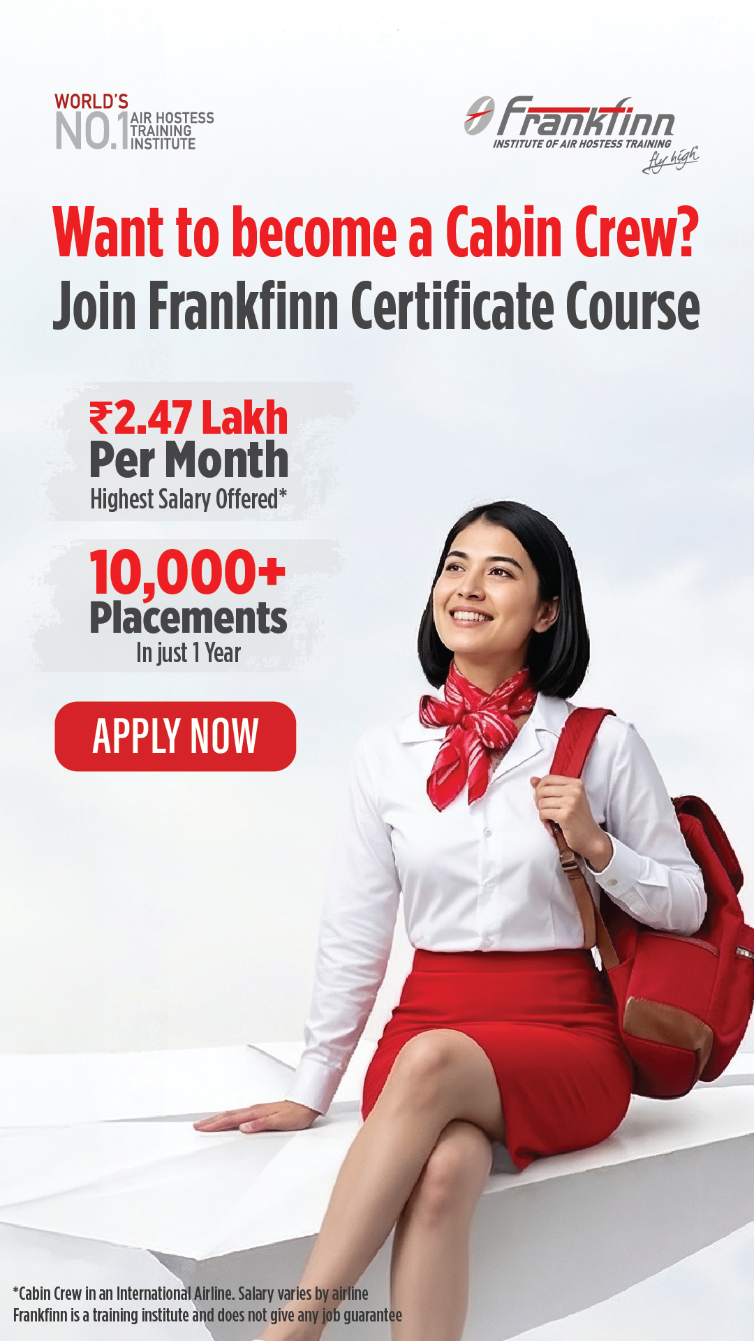 Frankfinn Institute of Air Hostess Training Facebook ad