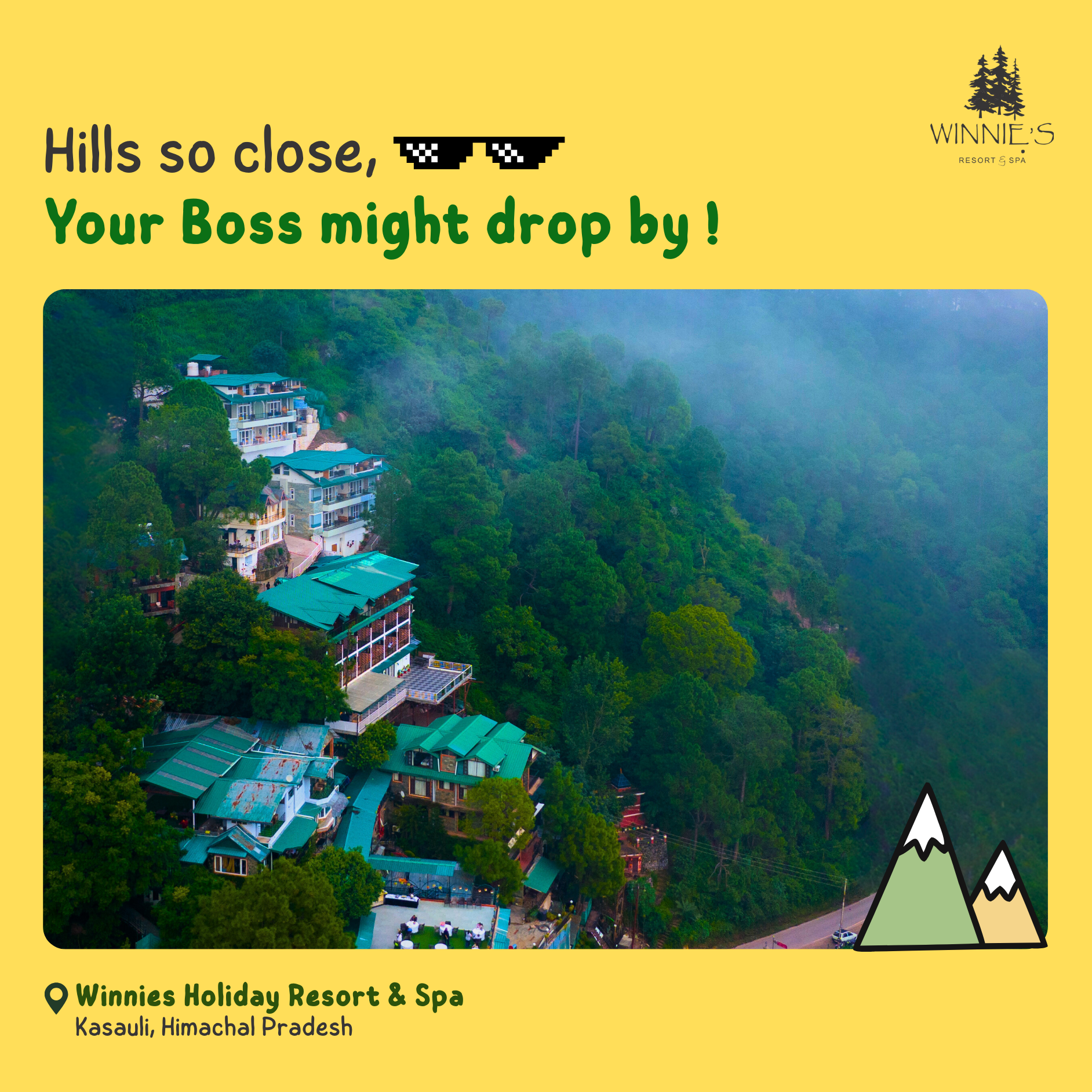 Winnies Holiday Resort & Spa Kasauli Facebook ad: Escape the city hustle at in the beautiful…