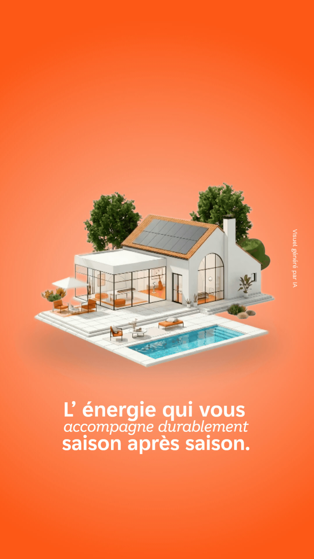EDF solutions solaires Facebook ad: Utilisez lénergie solaire pour chauffer votre piscine