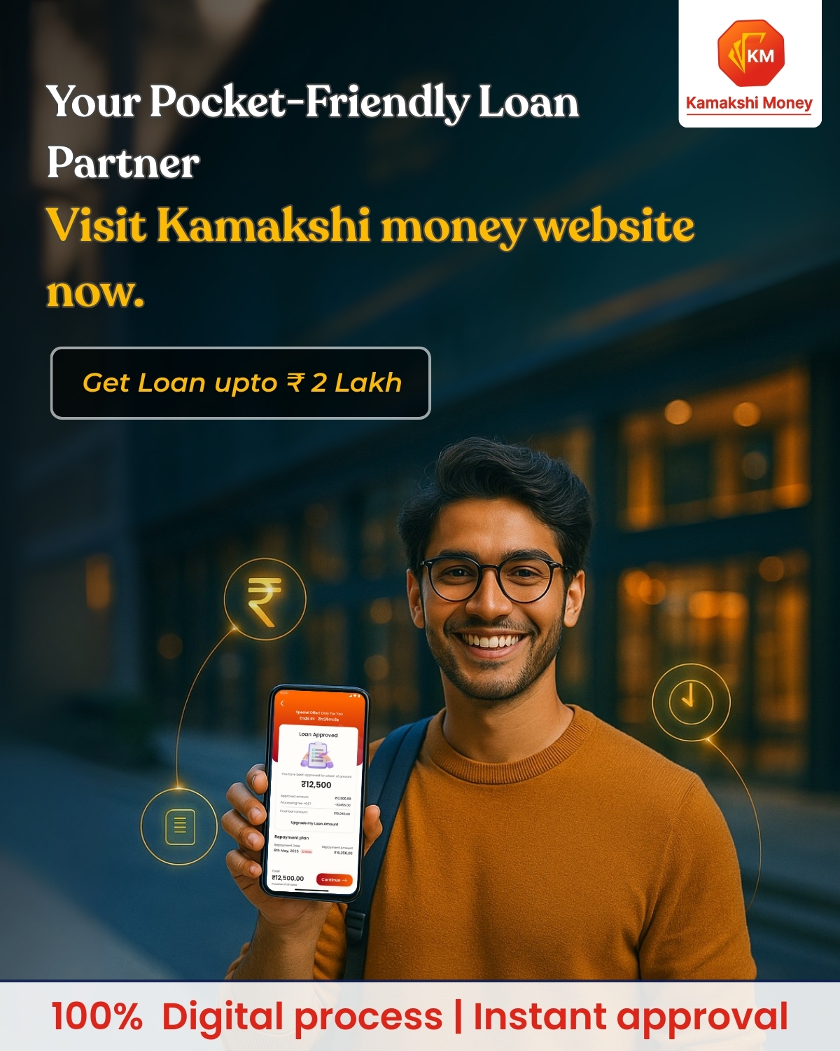 Kamakshi Money Facebook ad: No Paperwork, No Wait, Get Loan in Minutes