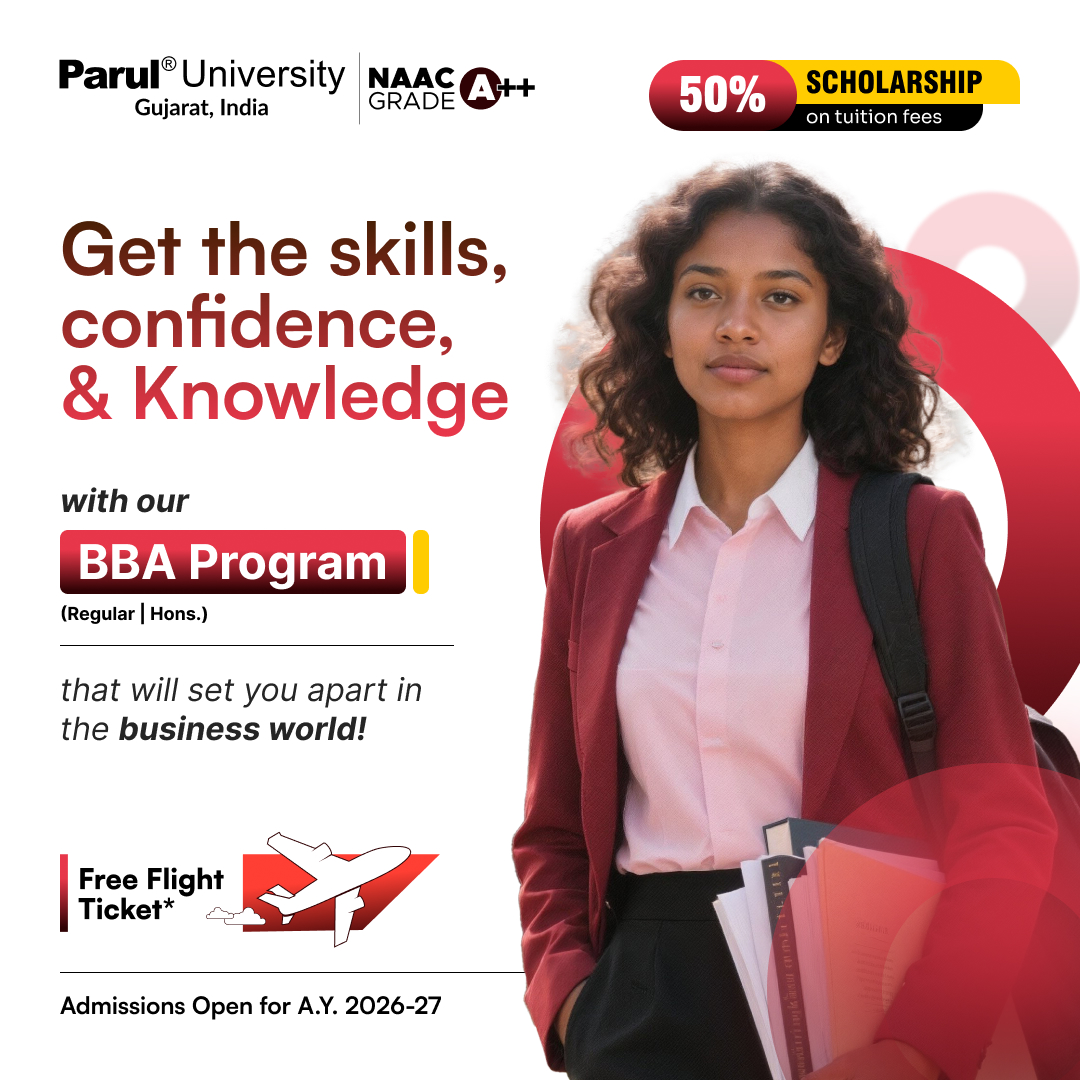 Parul University - Global Facebook ad: Transform Your Career with Parul University’s BBA Programs!