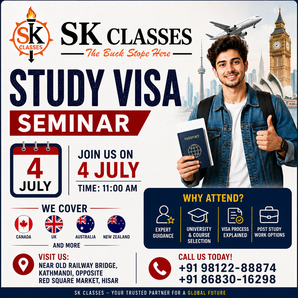 SK Classes Facebook ad: Study Visa Seminar 2026 | All Countries Covered | 4 July