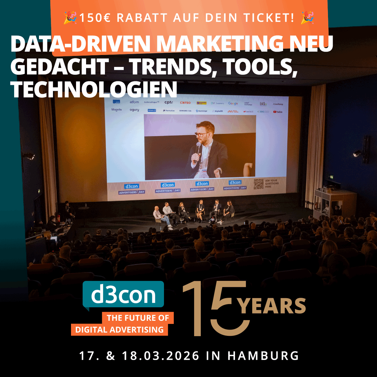d3con Facebook ad: 15 Jahre d3con!