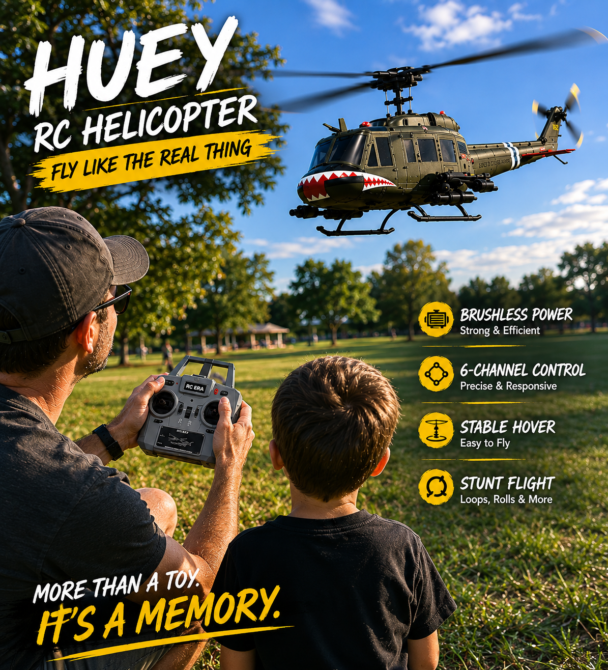 Rc Aircraft Base Facebook ad: Stable hover. Brushless power. Easy to fly. Built for…