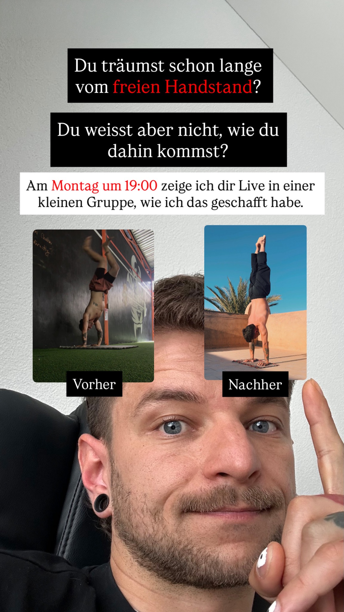 Zen Movement Facebook ad: Kostenlose Handstand Masterclass